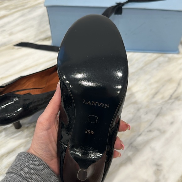 LANVIN BALLET SHOES WITH HEEL BLACK 9 1/2 - Picture 6 of 6